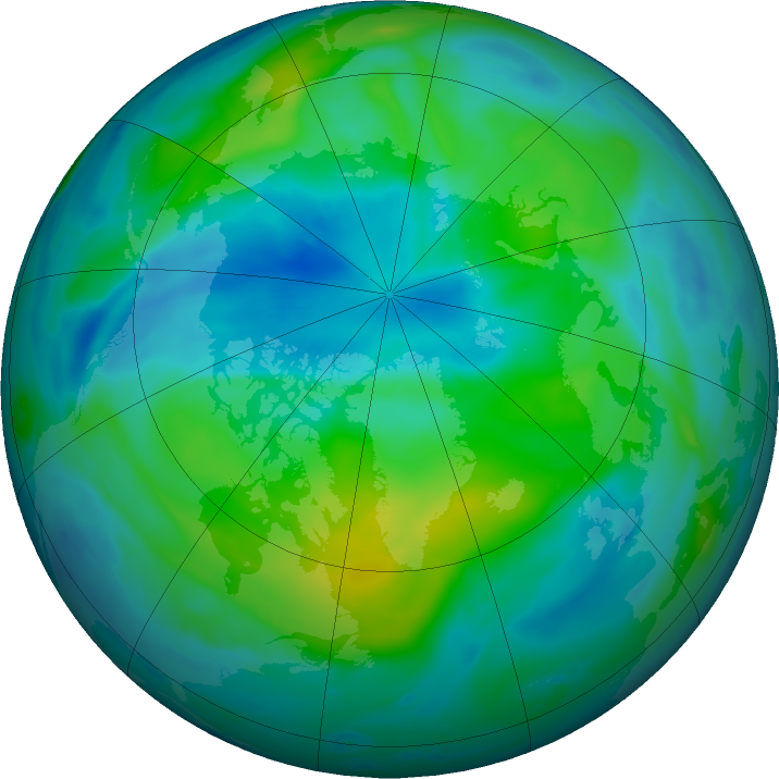 Arctic ozone map for 02 October 2018